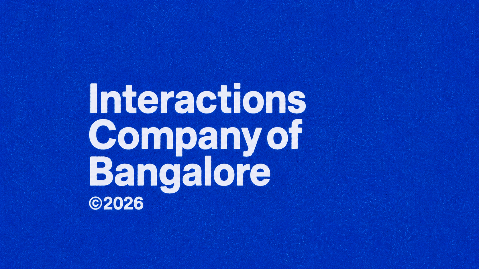 Interactions Company of Bangalore blue poster